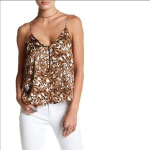 Lush leopard button front cami